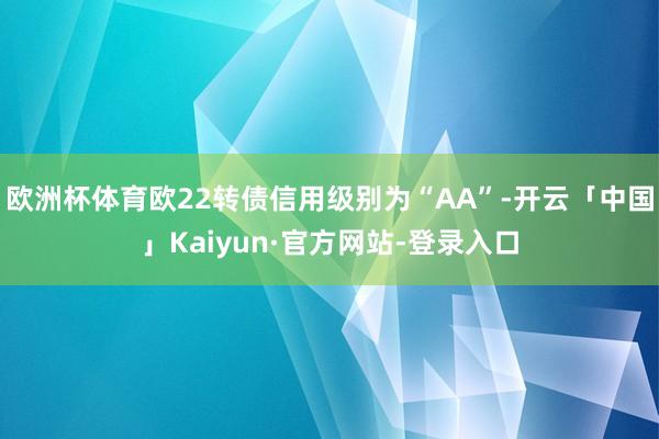 欧洲杯体育欧22转债信用级别为“AA”-开云「中国」Kaiyun·官方网站-登录入口