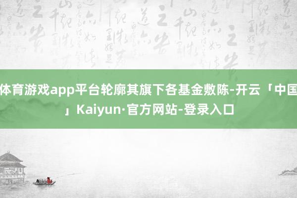 体育游戏app平台轮廓其旗下各基金敷陈-开云「中国」Kaiyun·官方网站-登录入口