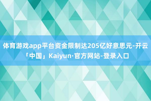 体育游戏app平台资金限制达205亿好意思元-开云「中国」Kaiyun·官方网站-登录入口