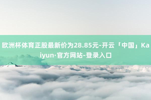 欧洲杯体育正股最新价为28.85元-开云「中国」Kaiyun·官方网站-登录入口