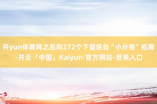 开yun体育网之后向272个下层惩处“小分格”拓展-开云「中国」Kaiyun·官方网站-登录入口