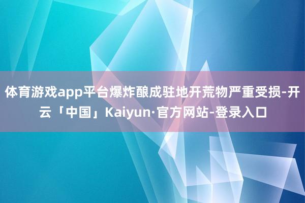 体育游戏app平台爆炸酿成驻地开荒物严重受损-开云「中国」Kaiyun·官方网站-登录入口