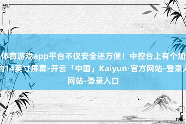 体育游戏app平台不仅安全还方便！中控台上有个加大的14英寸屏幕-开云「中国」Kaiyun·官方网站-登录入口