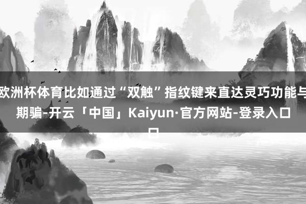 欧洲杯体育比如通过“双触”指纹键来直达灵巧功能与期骗-开云「中国」Kaiyun·官方网站-登录入口